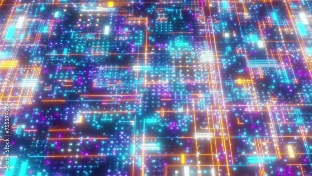 Aufkleber technology background with dots and lines. computer generated 3d render