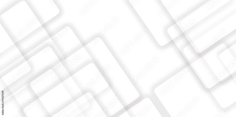 Poster Abstract white line with square shape shadow background. vector illustration, White Business Style . Vector Abstract Elegant white and grey Background. Abstract white Pattern.