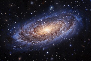 Obraz premium Luminous Spiral Galaxy Background with Stellar Symphony