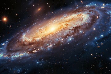 Fototapeta premium Luminous Spiral Galaxy Background with Stellar Symphony