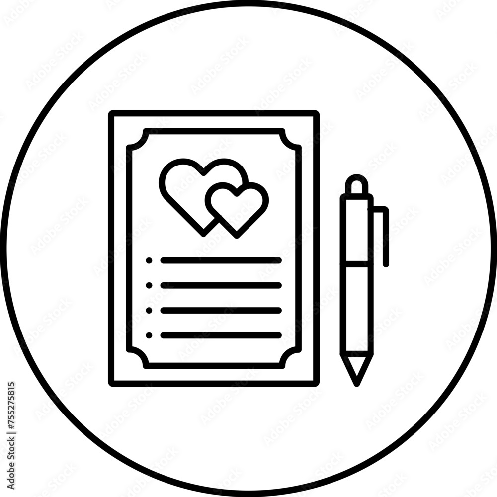 Sticker Wedding Contract Icon