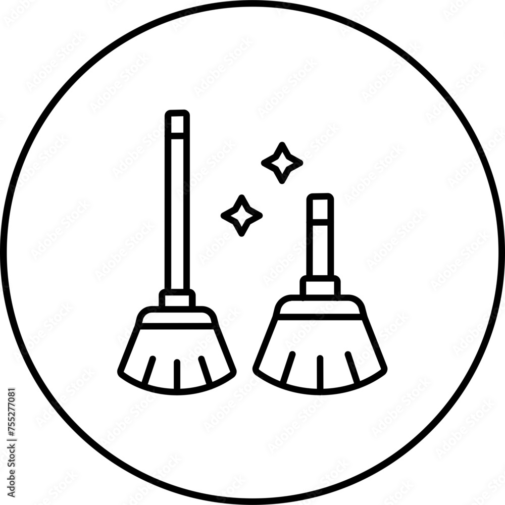 Sticker Sweeping Tools Icon