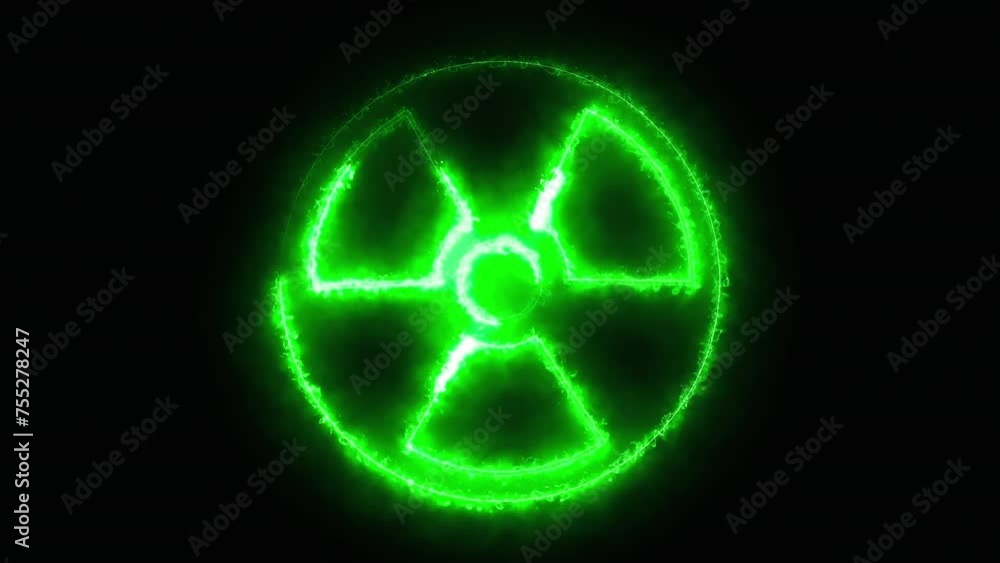 Poster bright radioactive sign. computer generated 3d render