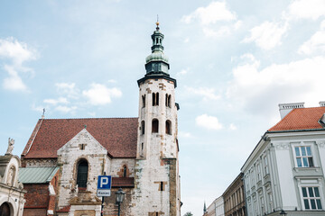 St. Andrew's Church and medieval building in Krakow, Poland