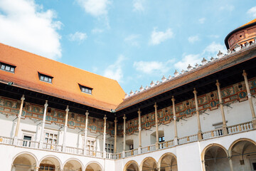 Wawel Castle courtyard in Krakow, Poland