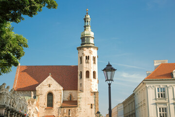 St. Andrew's Church and medieval building in Krakow, Poland