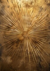 golden sunburst wall interior metallic shield lux low relief stone sculpture provenance morningstar