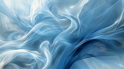 blue white abstract background ghostly smoke hydrogen flowing silk sheets - obrazy, fototapety, plakaty