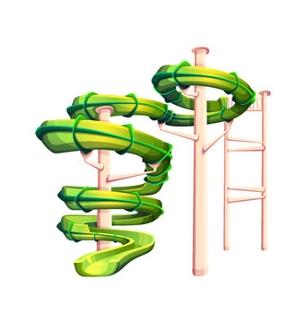 green water slide cartoon style clip art preview