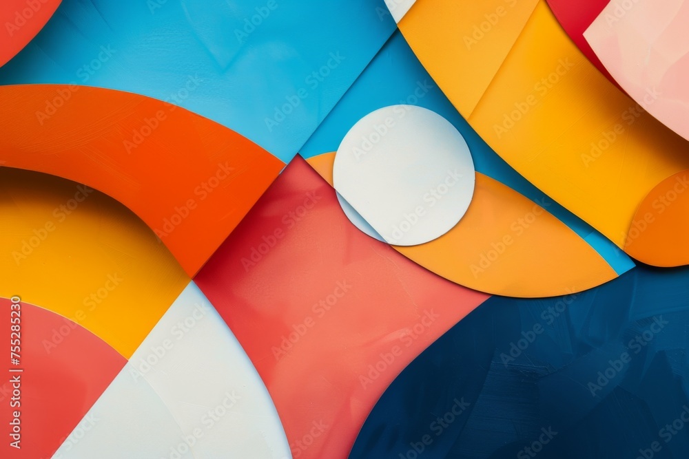 Poster vibrant geometric shapes on a smooth surface - this image features an array of vibrant geometric sha