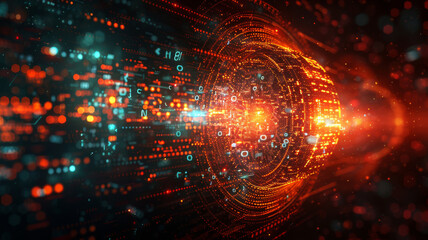 glow of a futuristic screen background. Generated-AI