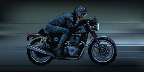 A man riding motorbike vector illustration for background design