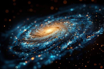 Astral Spiral Galaxy Background with Stellar Brilliance