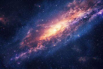 Tranquil Spiral Galaxy Background with Cosmic Tranquility