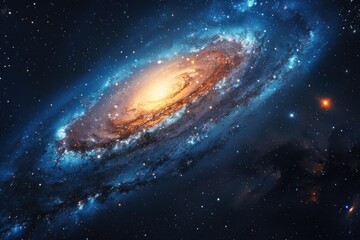 Cosmic Spiral Galaxy Background with Celestial Elegance