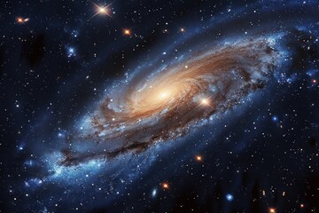 Fototapeta premium Surreal Spiral Galaxy Background with Galactic Enchantment