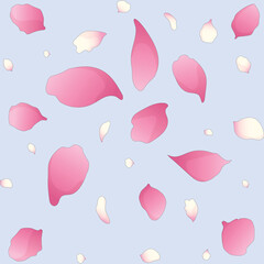 Background with spring flower petals. Peach Petal Backdrop. Apple Petal Design. Vector illustration