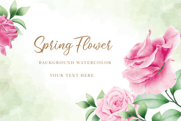Fototapeta na wymiar beautiful watercolor floral rose background 