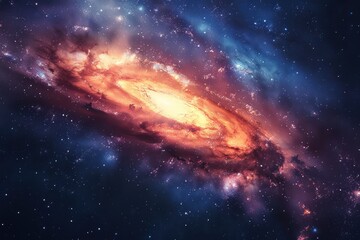 Fototapeta premium Radiant Spiral Galaxy Background with Astral Serenity