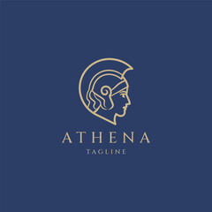 Athena the goddess vector logo design