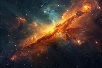 Fototapeta na wymiar Hypnotic Spiral Galaxy Background with Celestial Luminance