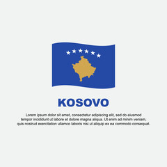 Obraz na płótnie Canvas Kosovo Flag Background Design Template. Kosovo Independence Day Banner Social Media Post. Kosovo Background
