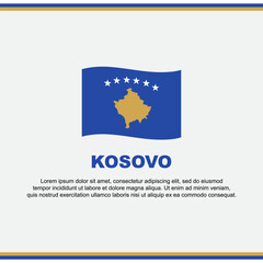 Kosovo Flag Background Design Template. Kosovo Independence Day Banner Social Media Post. Kosovo Design