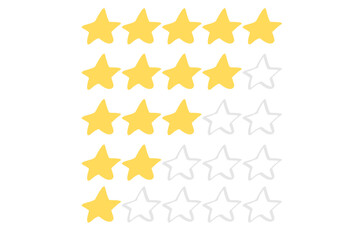 手書きの星の口コミやレビュー用のイラスト素材