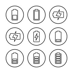 Battery icon vector illustration. battery charging sign and symbol. battery charge level