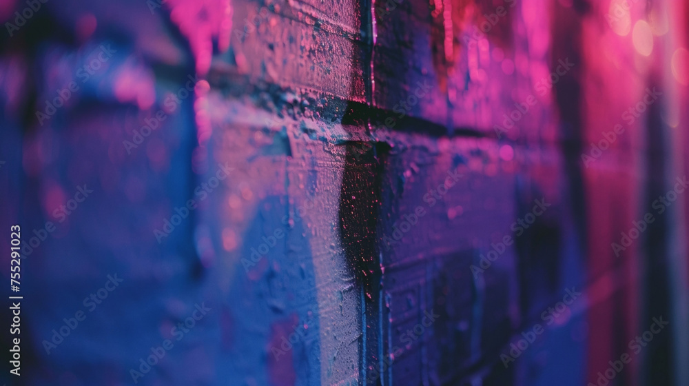 Poster a section of a wall is shown after being painted with photoluminescent pigment but with a twist the 