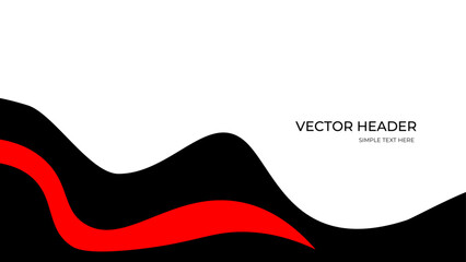 abstract black red curved banner background. Elegant modern futuristic design with shiny lines pattern for banner, brochure, cover, flyer, poster. vector illustration