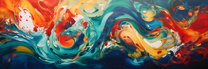 Tumultuous Swirling Vortex of Colors - A Visual Representation of Chaos