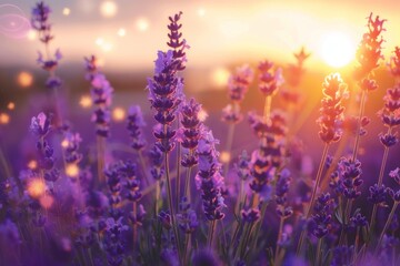 Lavender field at sunset