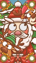 Original hand drawn cartoon Christmas illustration poster material
