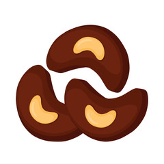 Chocolate Cashew Cookies for Lebaran Idul Fitri Food and Snack Vector Illustration