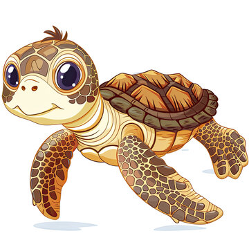  A Baby Sea Turtle Making, Isolated Transparent Background Images