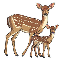  A Baby Deer Venturing Away From Its Mother, Isolated Transparent Background Images