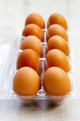 Raw chicken eggs, nutritious foods concept