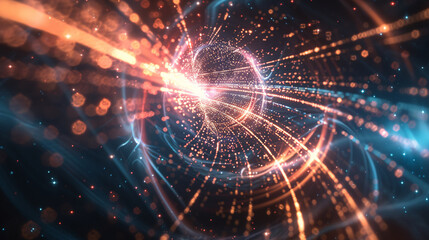 Naklejka premium Cosmic ray space-time tunnel abstract background 