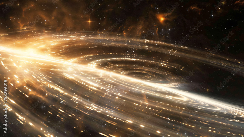 Poster cosmic ray space-time tunnel abstract background