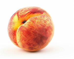 Fresh peach fruit isolated on white background. Close-up Shot. 