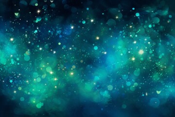Obraz premium Sparkling Blue and Green Bokeh Background