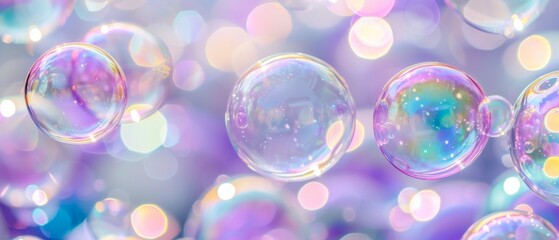 Colorful Soap Bubbles Floating