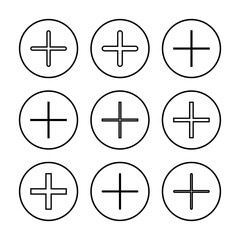 Obraz premium Plus Icon vector illustration. Add plus sign and symbol