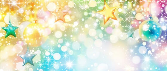 Obraz na płótnie Canvas Festive Holiday Background with Ornaments