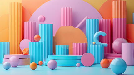 Obraz premium Colorful creative 3d business charts and graphs.