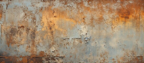 A detailed closeup of weathered rust on metal, resembling a pattern similar to wood grain. The natural landscape surrounding it adds contrast and a tactile element to the visual arts