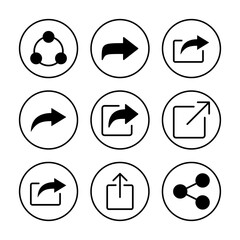 Share icon vector illustration. Sharing sign and symbol
