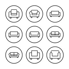 Sofa icon vector illustration. sofa sign and symbol. furniture icon