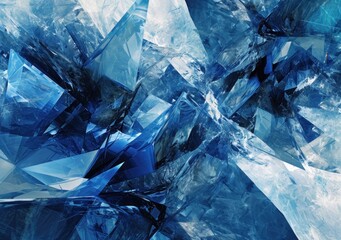 Abstract Blue Crystal Fractal Background